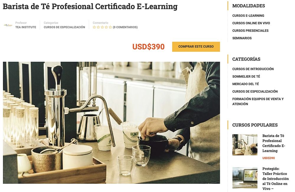 barista de té profesional